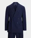 Ralph Lauren Men's Kent Hand-tailored Pinstripe Twill Suit In Navy