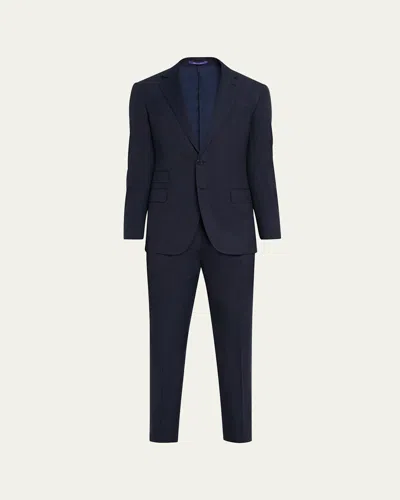 Ralph Lauren Men's Kent Wool And Cashmere Pin-dot Suit In Blue