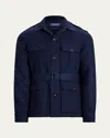 Ralph Lauren Men's Large Herringbone Modern Safari Jacket In Navy