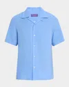 Ralph Lauren Men's Linen Camp Shirt In Light Blue