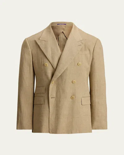 Ralph Lauren Men's Linen, Cotton And Silk Birdseye Sport Coat In Brown