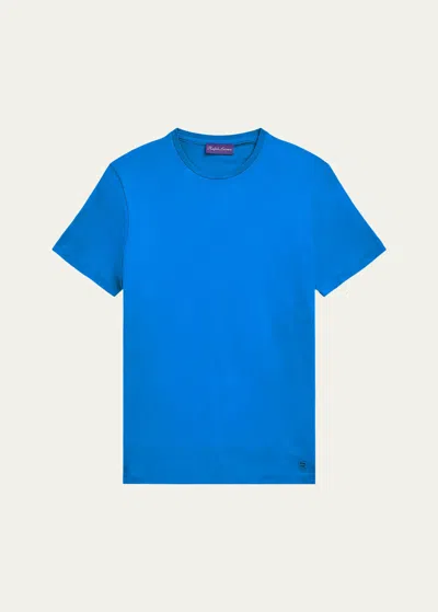 Ralph Lauren Men's Luxury Lisle Short-sleeve T-shirt In Offshr Bl