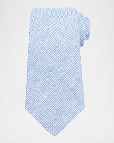 Ralph Lauren Men's Micro-houndstooth Linen Tie In Multi