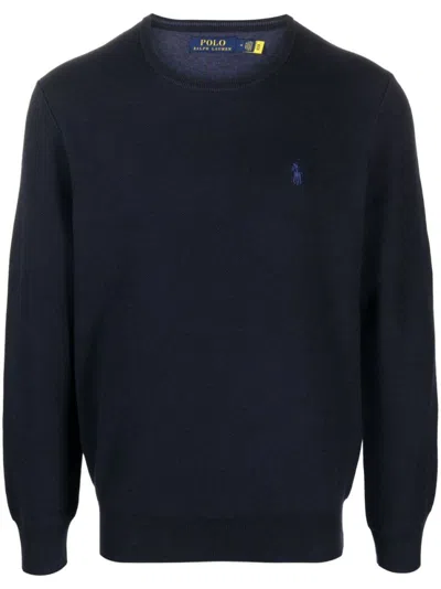 Ralph Lauren Navy Blue Pullover With Logo