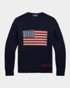 Ralph Lauren Flag Cashmere Knit Sweater In Navy