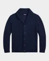 Ralph Lauren Men's Nm X Rl Shawl-collar Textured Cardigan In Indigo Blue