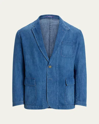 Ralph Lauren Men's Non-stretch Denim Suit Jacket In Shr Ing