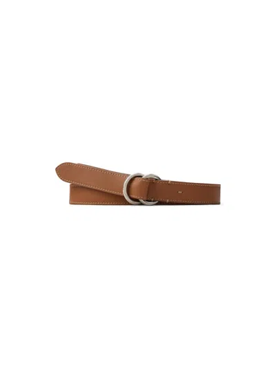Ralph Lauren Men's O-ring Skinny Leather Belt In Orange