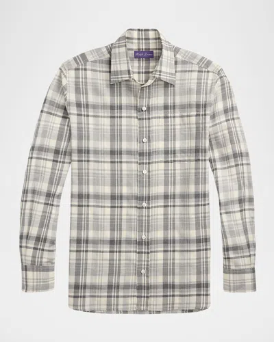 Ralph Lauren Men's Plaid Twill Pocket Button-down Shirt