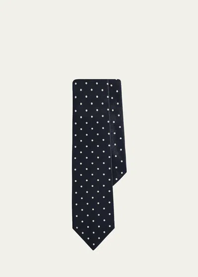 Polo Ralph Lauren Men's Polka Dot Silk Tie In Dark Navy