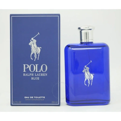 Ralph Lauren Men's Polo Blue Edt Spray 6.7 oz Fragrances 3960575047240 In Amber / Blue