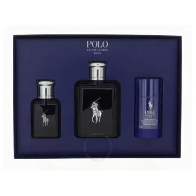 Ralph Lauren Men's Polo Blue Gift Set Fragrances 3605972818218 In Amber / Blue