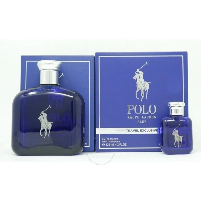 Ralph Lauren Men's Polo Blue Gift Set Fragrances 3660732000562 In Amber / Blue