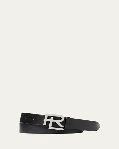 Ralph Lauren Men's Rl-logo Leather Belt In Black