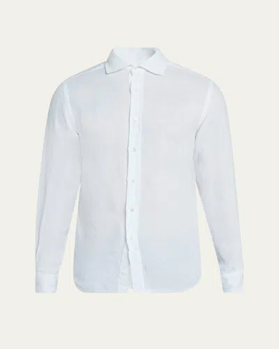 Ralph Lauren Men's Serengeti Basketweave Linen Sport Shirt In White