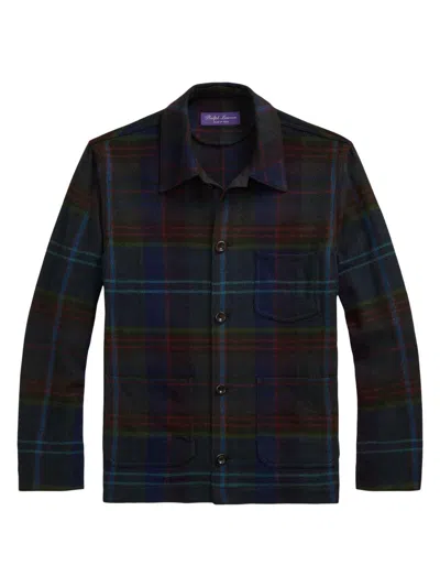 Ralph Lauren Men's Shadow Plaid Shirt Jacket In Black