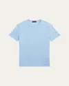 Ralph Lauren Purple Label Luxury Lisle Crewneck T-shirt In Blue