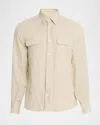 Ralph Lauren Men's Silk And Linen Button-down Shirt
