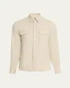 Ralph Lauren Men's Silk And Linen Button-down Shirt In Neutral