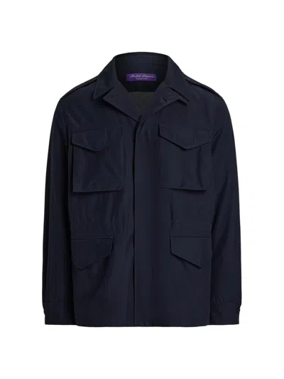 Ralph Lauren Silk Performance Shirt Jacket In Blue