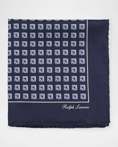 Ralph Lauren Men's Silk Shantung Geometric Pocket Square