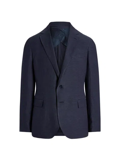 Ralph Lauren Men's Silk-linen Single-breasted Jacket In Blue