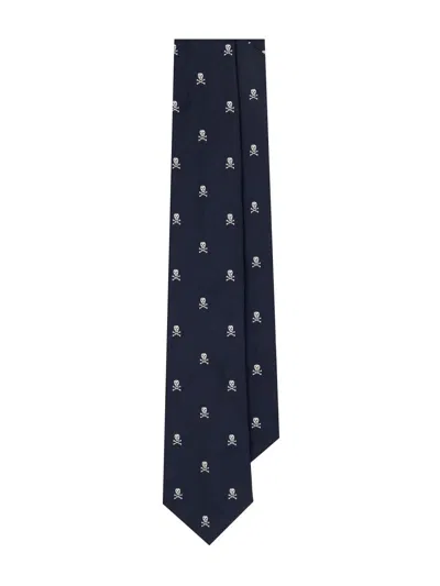 Ralph Lauren Men's Skull Crossbones Silk Tie In Gray