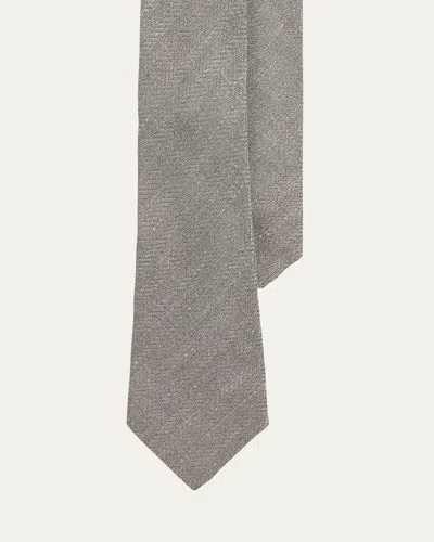 Ralph Lauren Men's Solid Textured Wool Tie In Gray