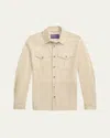 Ralph Lauren Men's Suede Overshirt In White