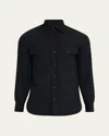 Ralph Lauren Men's Sueded Cotton Poplin Button-down Shirt In Black