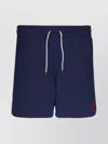 Ralph Lauren Dark Blue Elastic Waist Swim Shorts In Blue