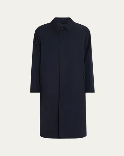 Ralph Lauren Men's Technical Wool Overcoat In Navy