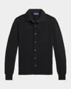 Ralph Lauren Men's Textured Mulberry Silk And Cotton Shirt Sweater In Black