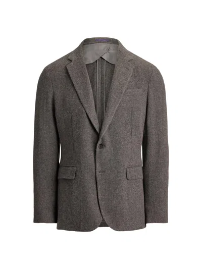 Ralph Lauren Men's Textured Open-weave Cashmere Single-breasted Blazer In Gray