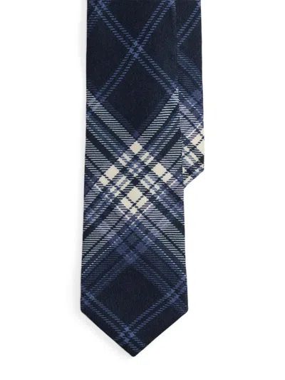 Ralph Lauren Men's Tonal Plaid Cashmere-silk Tie In Blue