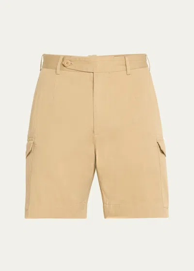Ralph Lauren Men's Twill Cargo Chino Shorts In Brown