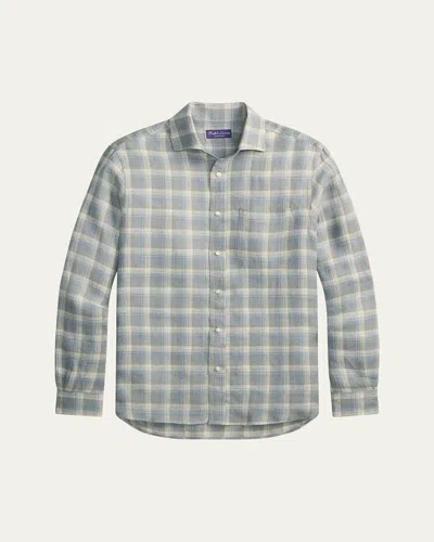 Ralph Lauren Men's Twill Plaid Pocket Button-down Shirt In Multi