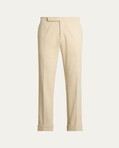 Ralph Lauren Men's Waist-tab Straight Fit Cotton Corduroy Pants In White