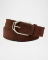 Ralph Lauren Men's Welington Stirrup-buckle Calf Suede Belt