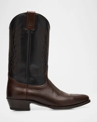 Ralph Lauren Men's Western Leather Boots In Brown