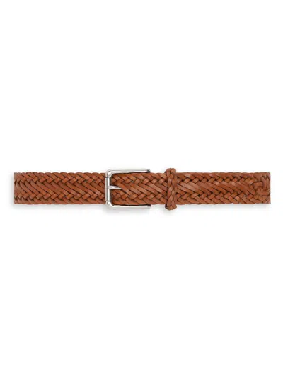 Ralph Lauren Men's Woven Leather Belt In Brown