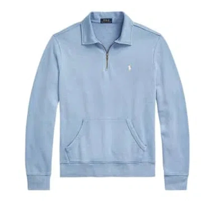 Ralph Lauren Menswear Quarter Zip Sweatshirt In Blue