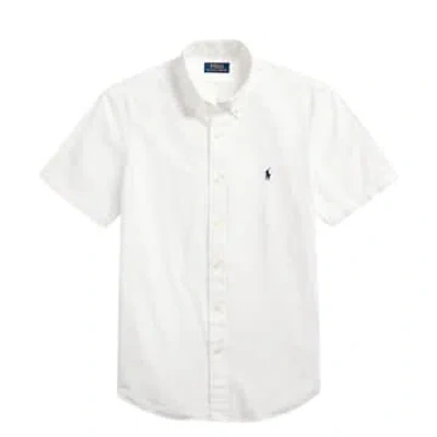 Ralph Lauren Menswear Short Sleeve Sports Shirt In White