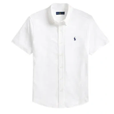 Ralph Lauren Menswear S/s Polo Button Up Shirt In White