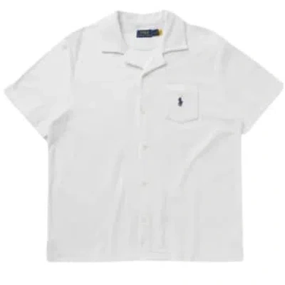Ralph Lauren Menswear Terry Cotton Short Sleeve Shirt In White