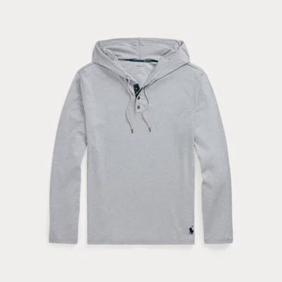 Polo Ralph Lauren Mercerized Cotton Sleep Hoodie In Andover Heather