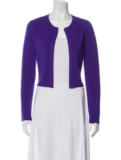 Pre-owned Ralph Lauren Merino Wool Bolero In Purple
