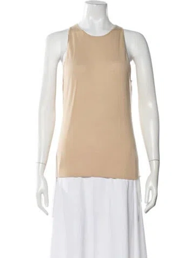 Pre-owned Ralph Lauren Merino Wool Crew Neck Top In Neutral