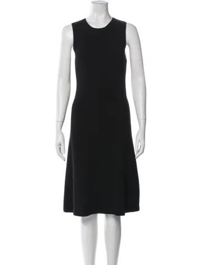Pre-owned Ralph Lauren Merino Wool Knee-length Dress In Black
