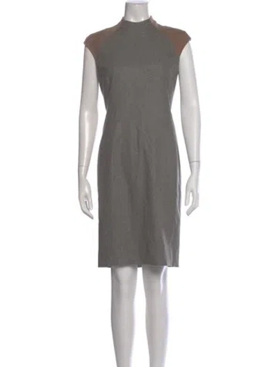 Pre-owned Ralph Lauren Merino Wool Knee-length Dress In Gray